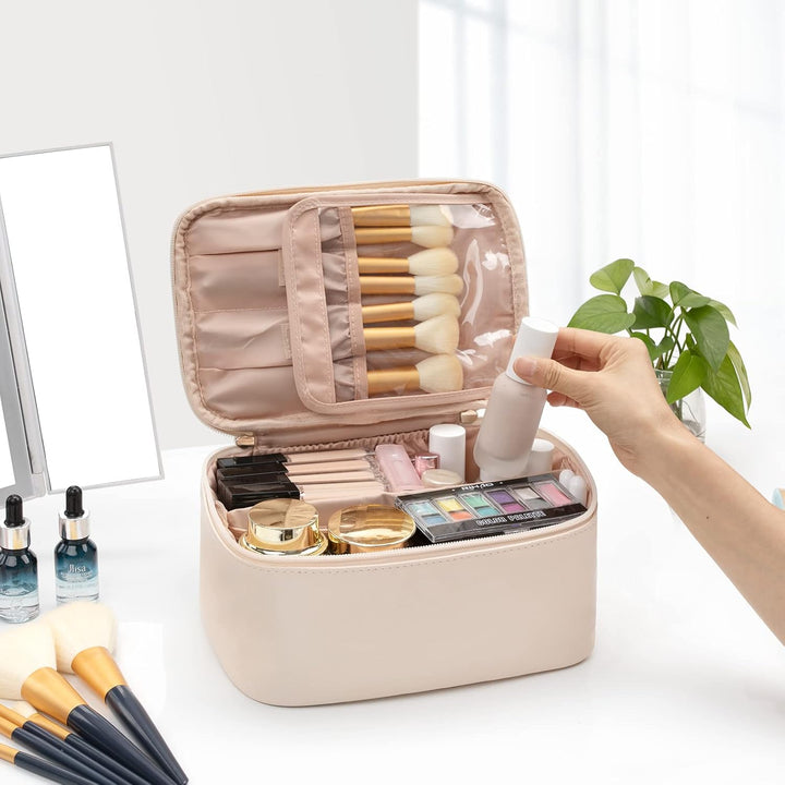 Travel-friendly Make-up Organizer with Dividers-Black-State of Style