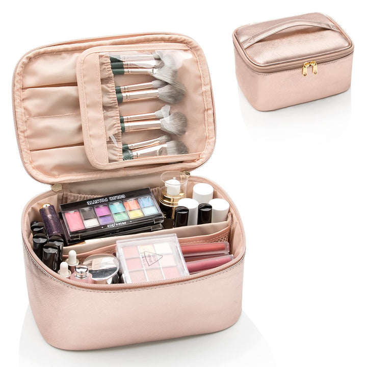 Travel-friendly Make-up Organizer with Dividers-Black-State of Style