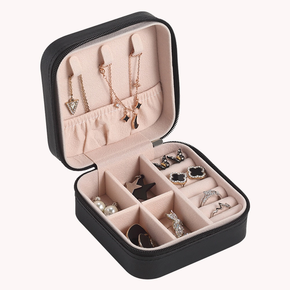 Travel Jewellery Box | Compact Organiser | Stylish Storage Case-Black-State of Style