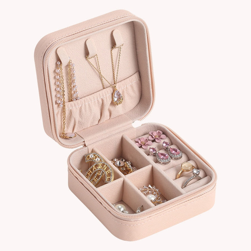 Travel Jewellery Box | Compact Organiser | Stylish Storage Case-Pink-State of Style