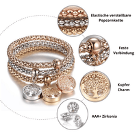 Tree of Life Bracelet Set (3-piece) - Liora-Round-State of Style
