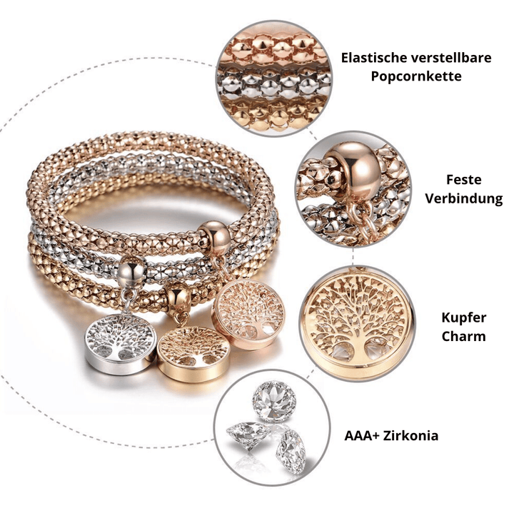 Tree of Life Bracelet Set (3-piece) - Liora-Round-State of Style