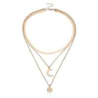 Tree of Life & Crescent Moon Multilayer Necklace - Selestina-Gold-State of Style