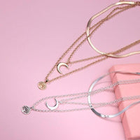 Tree of Life & Crescent Moon Multilayer Necklace - Selestina-Gold-State of Style