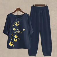 Trendy 2-Piece Spring and Summer Set - LenaDuo-Dark Blue-S-State of Style