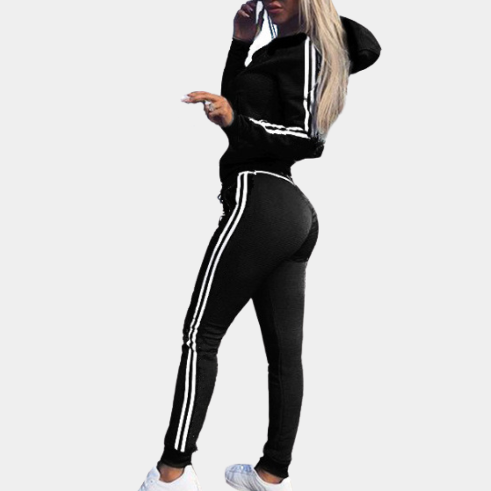 Trendy 2-piece Tracksuit for Women - Sienna-Black-XS-State of Style