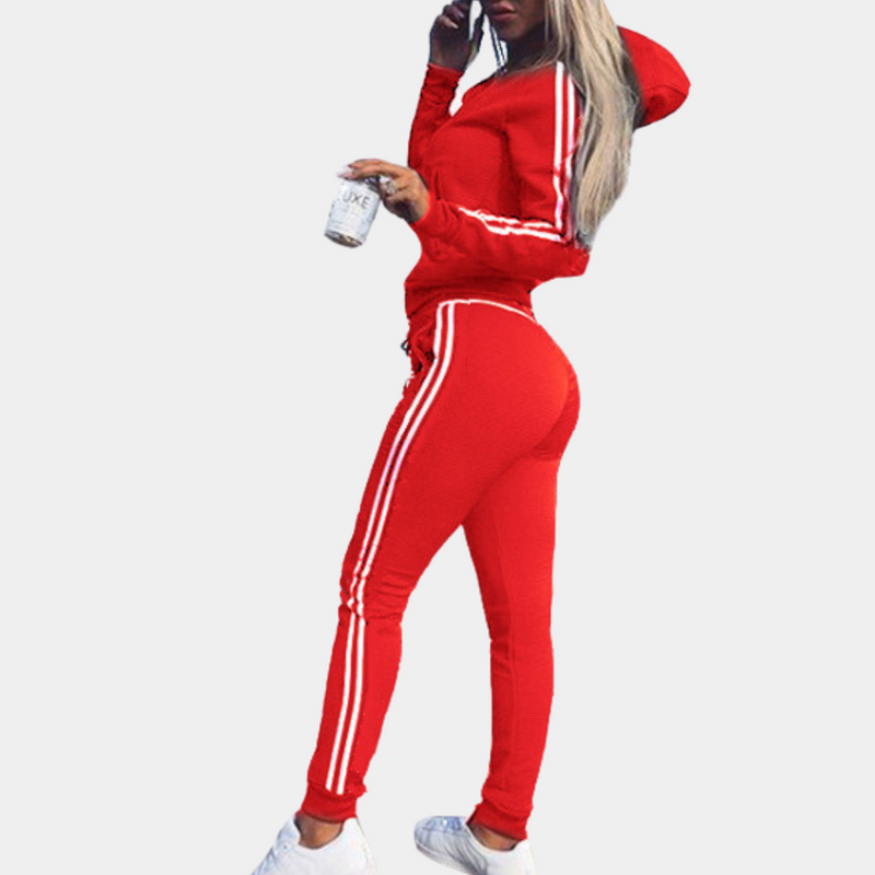 Trendy 2-piece Tracksuit for Women - Sienna-Red-XS-State of Style