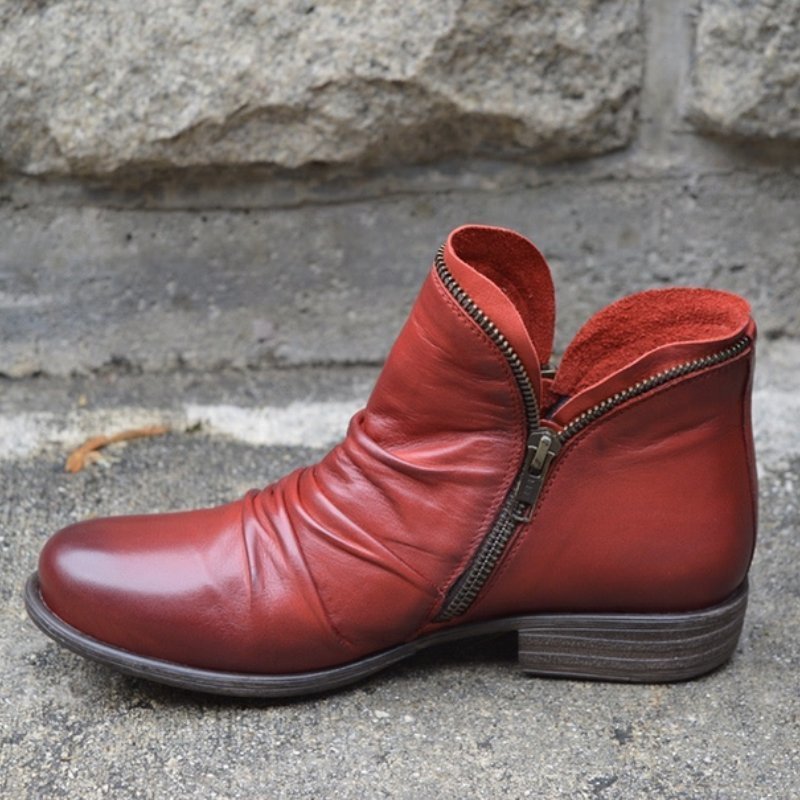 Trendy Ankle Boots for Cold Days - WinterChic-Red-35-State of Style