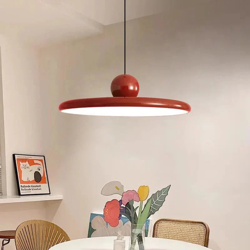 Trendy Bauhaus Glass Pendant Lamp - LunaBau-Red-30 cm-State of Style