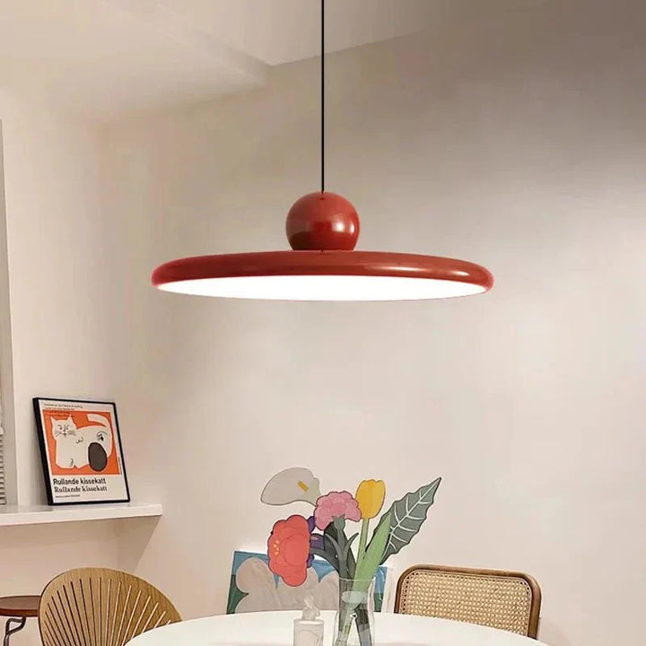Trendy Bauhaus Glass Pendant Lamp - LunaBau-Red-30 cm-State of Style