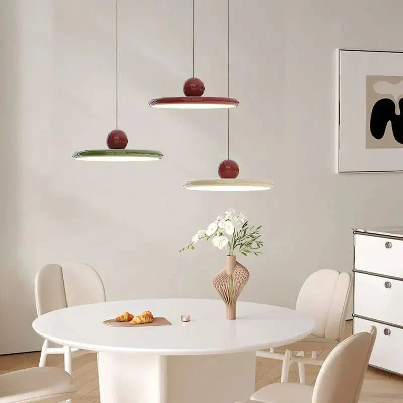 Trendy Bauhaus Glass Pendant Lamp - LunaBau-Red-30 cm-State of Style