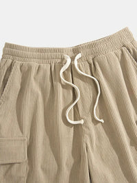 Trendy Beige Corduroy Cargo Summer Trousers – Tobias-S-State of Style
