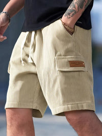 Trendy Beige Corduroy Cargo Summer Trousers – Tobias-S-State of Style