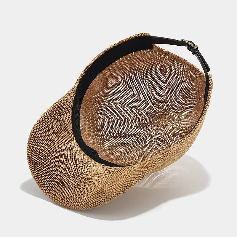 Trendy braided sun hat with wide brim - SunWeave Style-Beige-State of Style