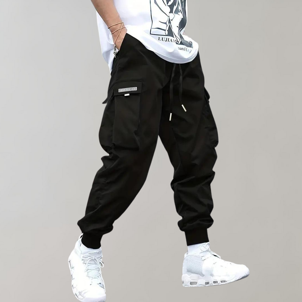Trendy Casual Cargo Trousers - Joris-Black-S-State of Style