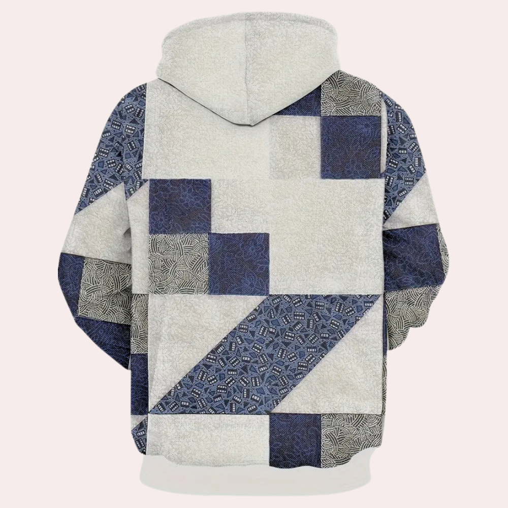 Trendy Checked Hoodie for Men - Cedric-S-State of Style