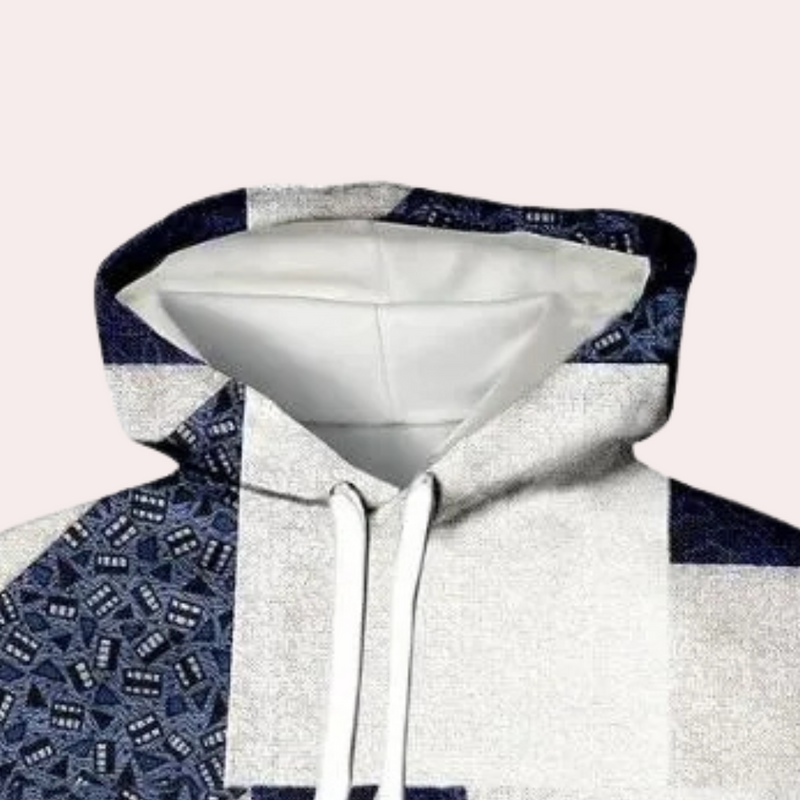 Trendy Checked Hoodie for Men - Cedric-S-State of Style