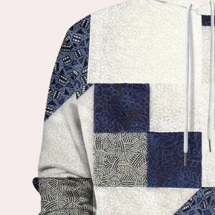 Trendy Checked Hoodie for Men - Cedric-S-State of Style