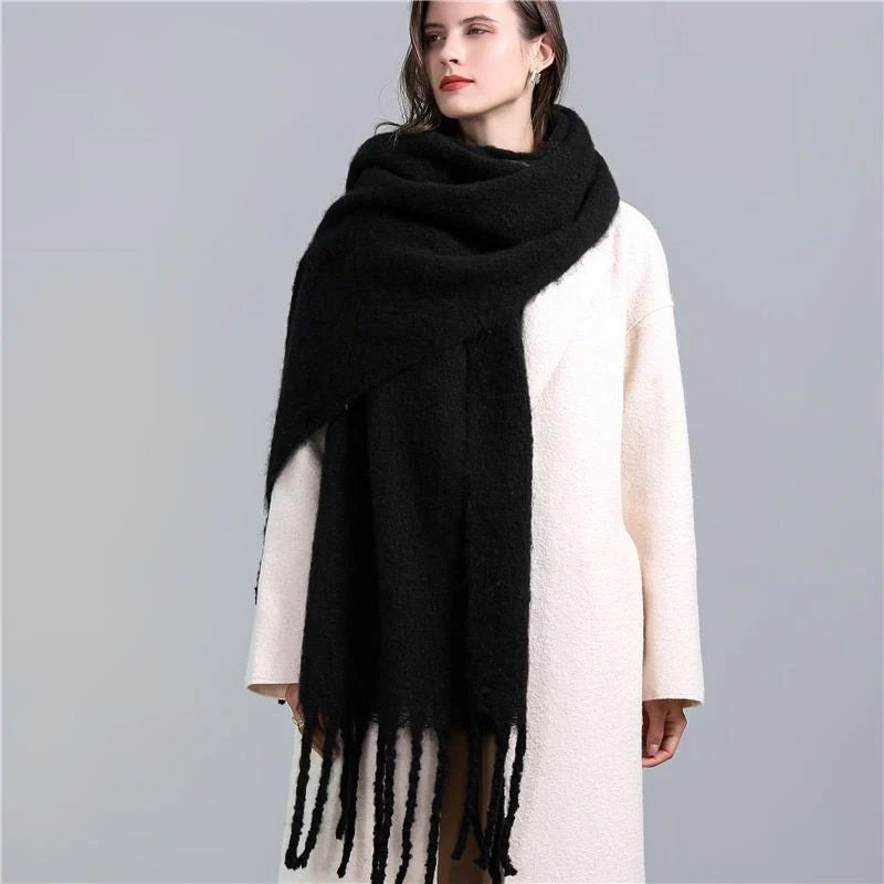 Trendy Checked Women's Scarf - Elira-Black-State of Style