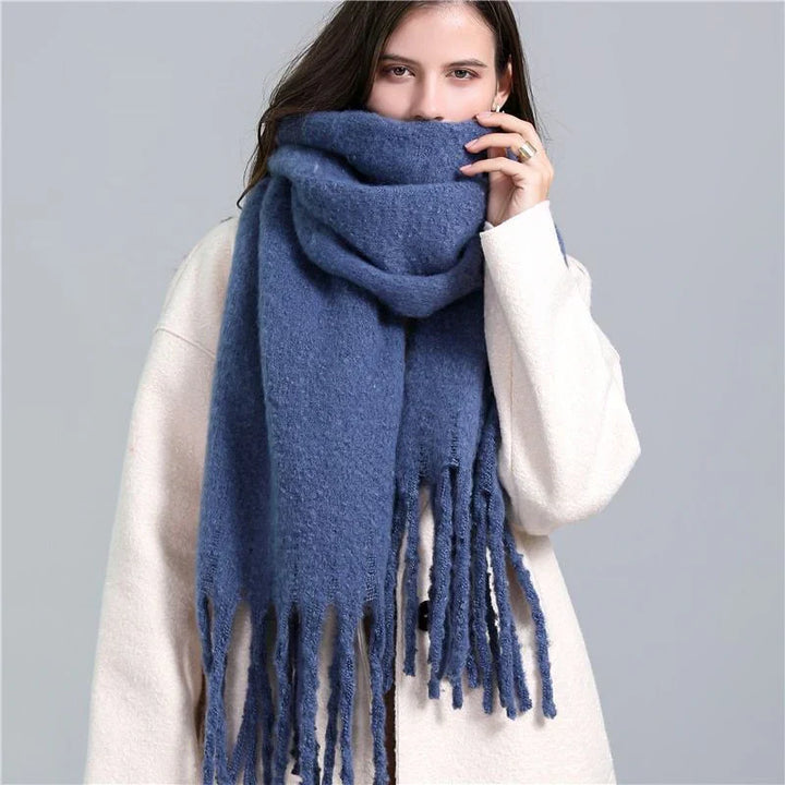 Trendy Checked Women's Scarf - Elira-Light Blue-State of Style