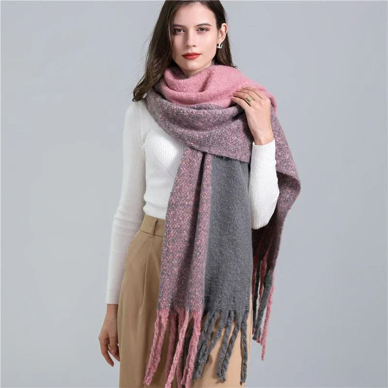 Trendy Checked Women's Scarf - Elira-Light Blue-State of Style
