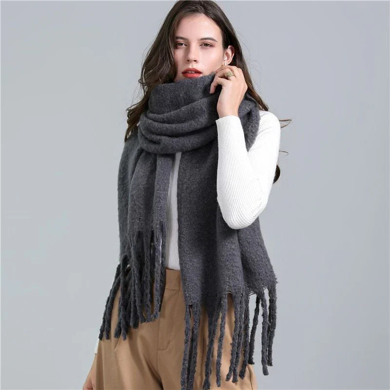 Trendy Checked Women's Scarf - Elira-Light Blue-State of Style