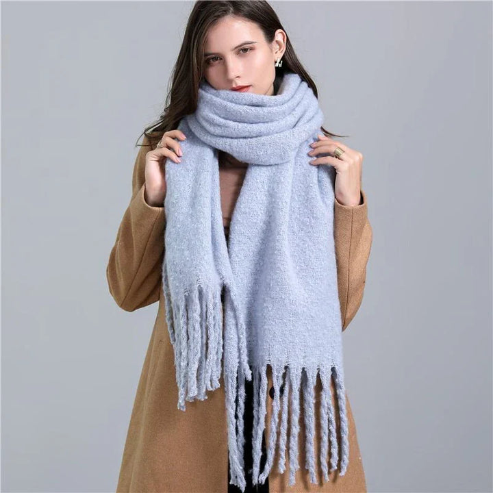 Trendy Checked Women's Scarf - Elira-Light Blue-State of Style
