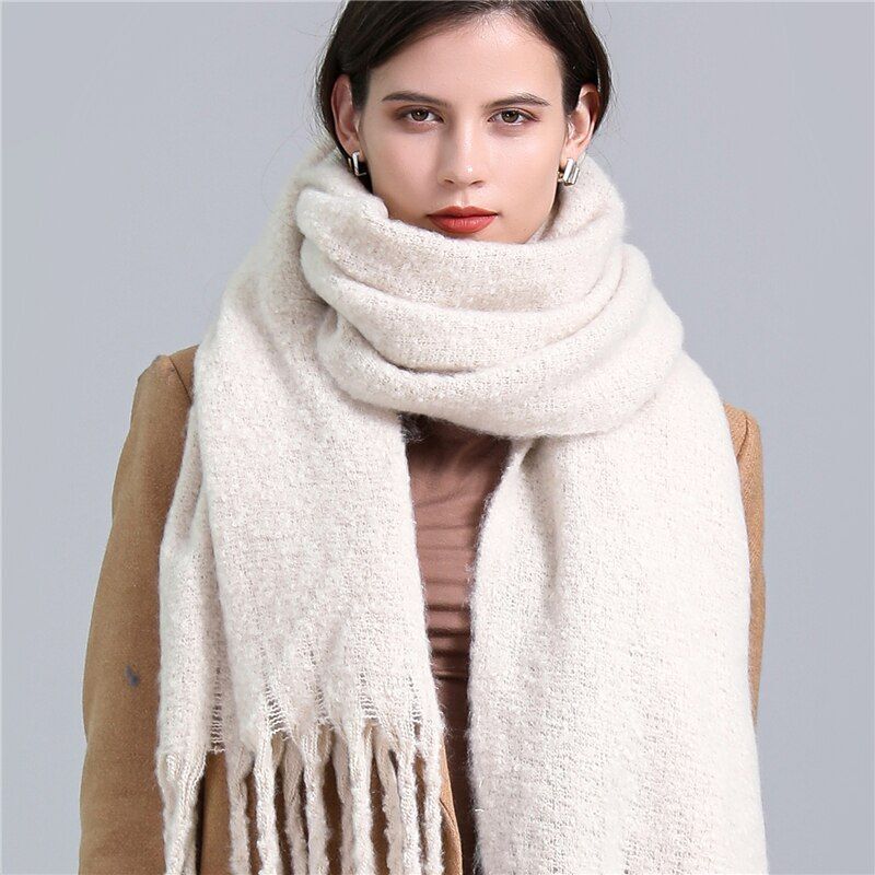 Trendy Checked Women's Scarf - Elira-White-State of Style