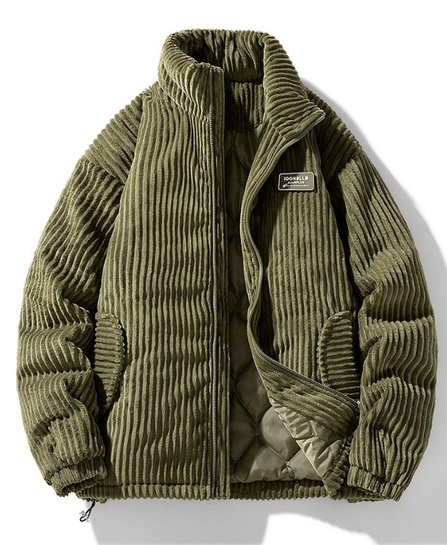 Trendy Corduroy Men's Jacket - Felix-Green-S-State of Style