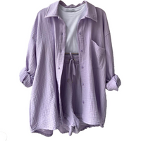 Trendy Cotton Summer Suit Ladies – Faylin-Green-S-State of Style