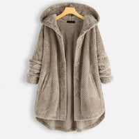 Trendy Cut Fleece Jacket with Hood - FleeceLux-Beige-S-State of Style