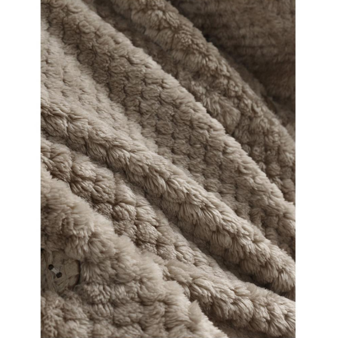 Trendy Cut Fleece Jacket with Hood - FleeceLux-White-S-State of Style