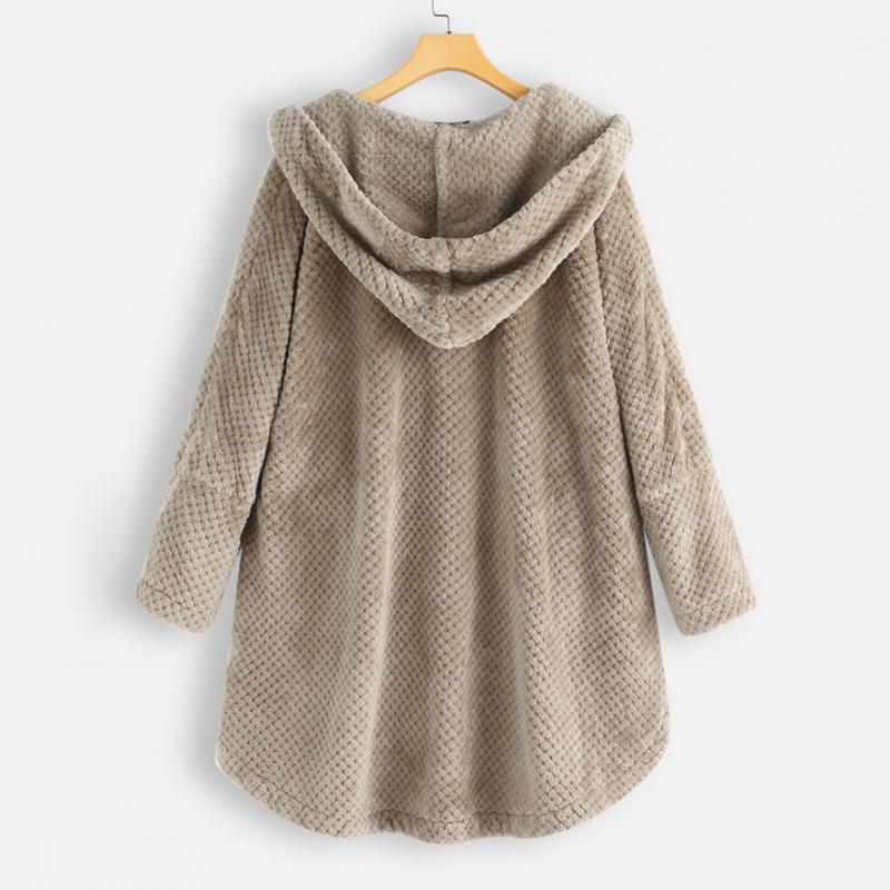 Trendy Cut Fleece Jacket with Hood - FleeceLux-White-S-State of Style