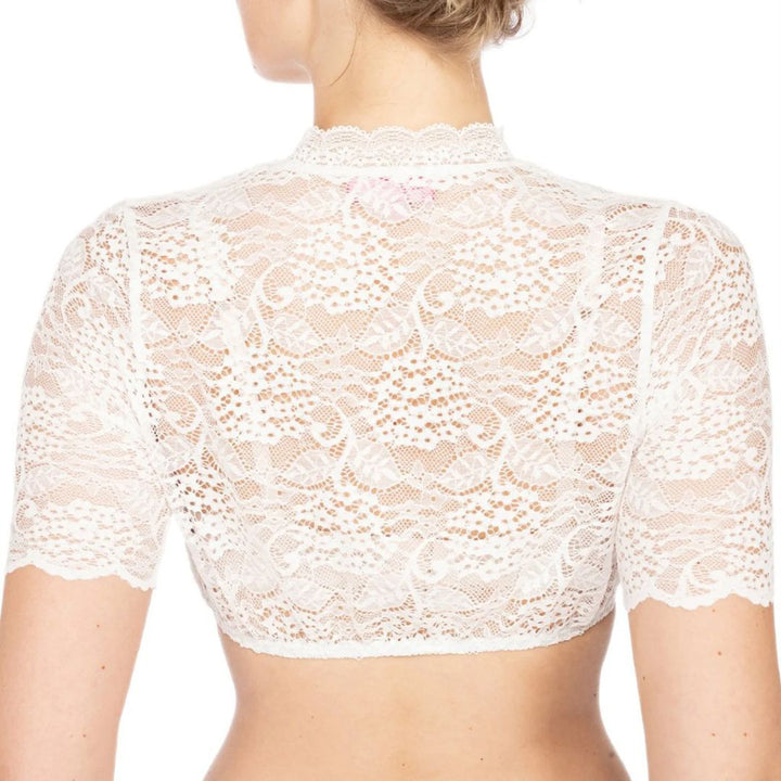 Trendy dirndl blouse with lace & heart neckline for women – Alina-White-S-State of Style