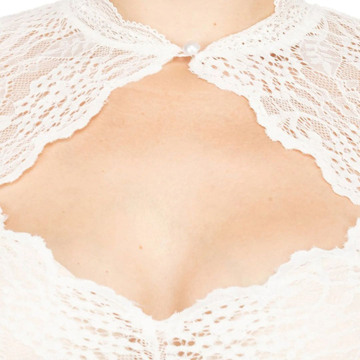 Trendy dirndl blouse with lace & heart neckline for women – Alina-White-S-State of Style