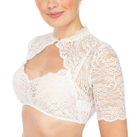 Trendy dirndl blouse with lace & heart neckline for women – Alina-White-S-State of Style