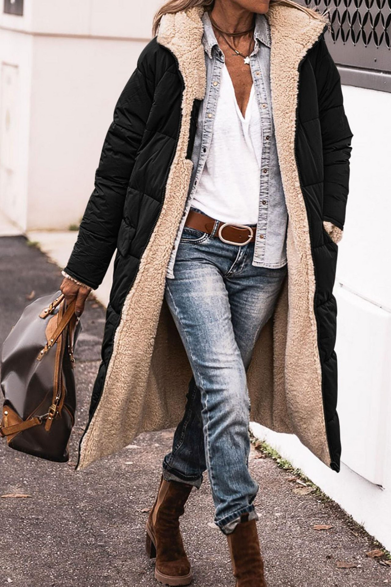 Trendy Double-Sided Ladies Winter Coat - Sofia-Black-S-State of Style