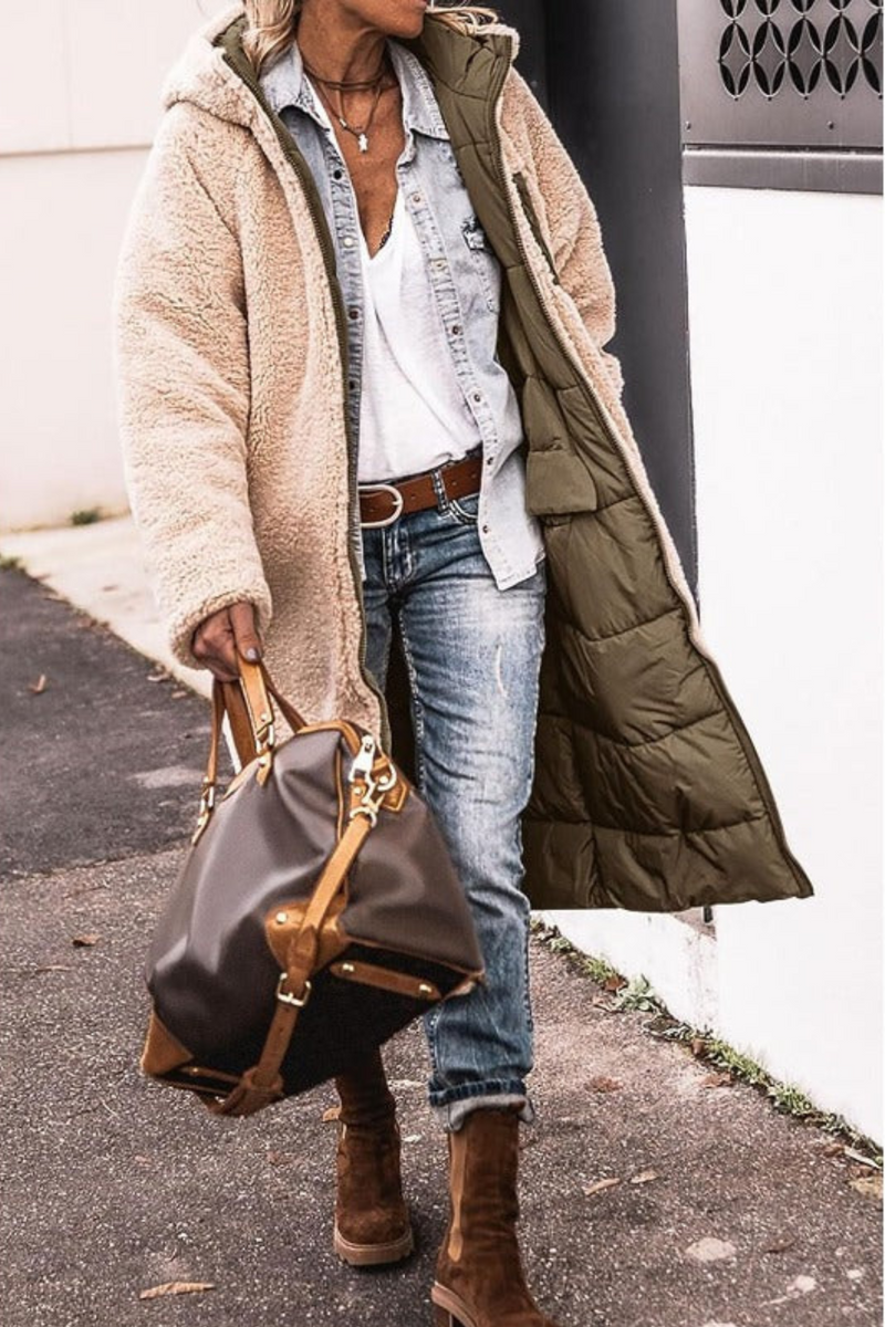 Trendy Double-Sided Ladies Winter Coat - Sofia-Brown-S-State of Style