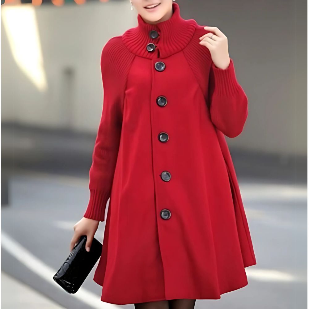 Long Women's Coat with Buttons – Mirella
