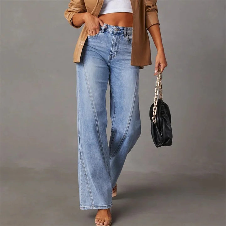 Trendy Flared Denim Jeans - Amarine-S-State of Style