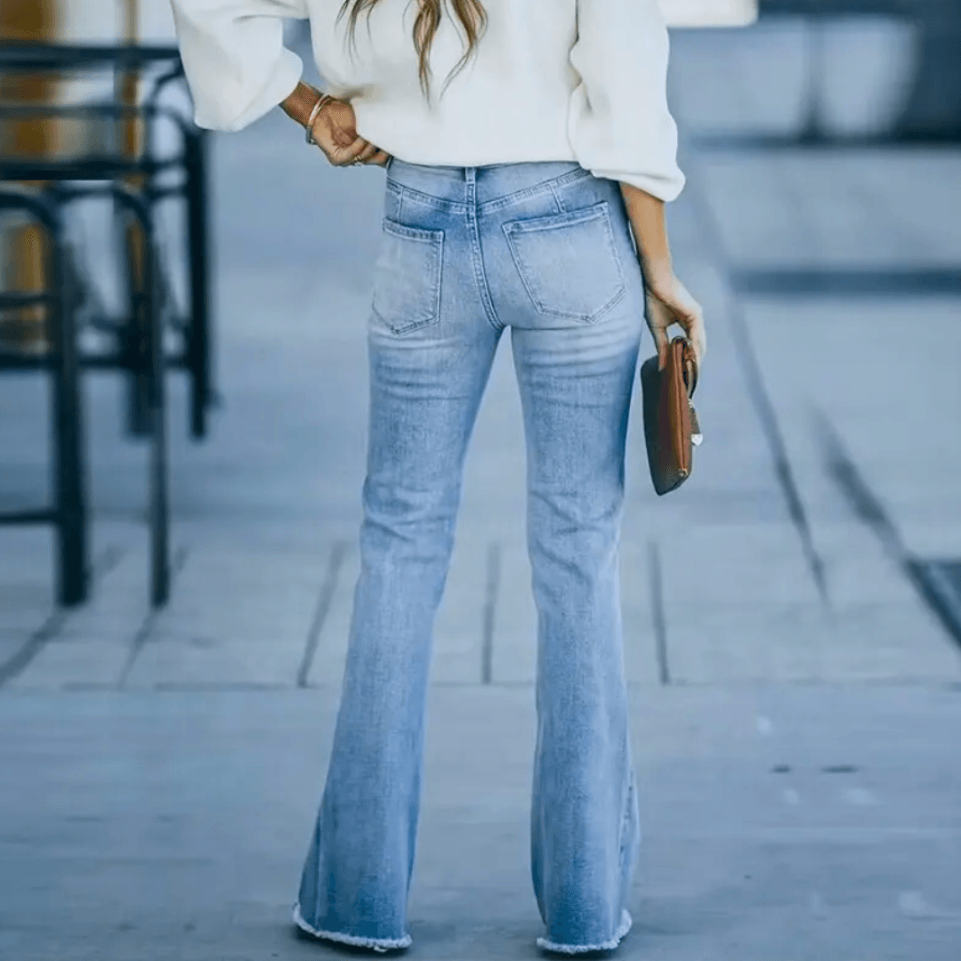 Trendy Flared Jeans - Serena-XS-State of Style