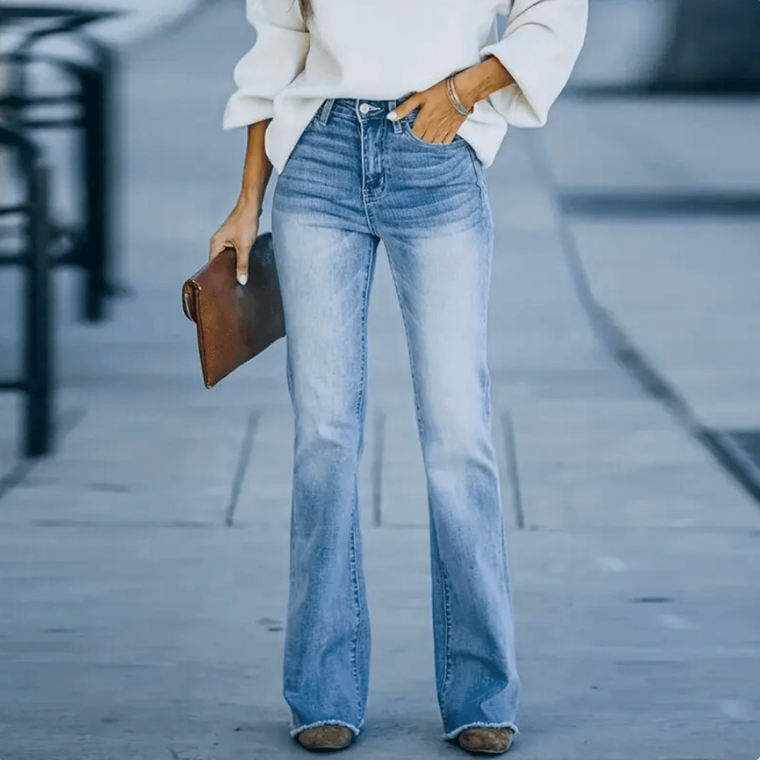 Trendy Flared Jeans - Serena-XS-State of Style
