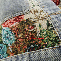 Trendy Flower Denim Jacket for Women - Amaline-Dark blue-XS-State of Style