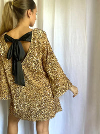 Trendy Glitter Midi Dress - Stella-Gold-XS-State of Style