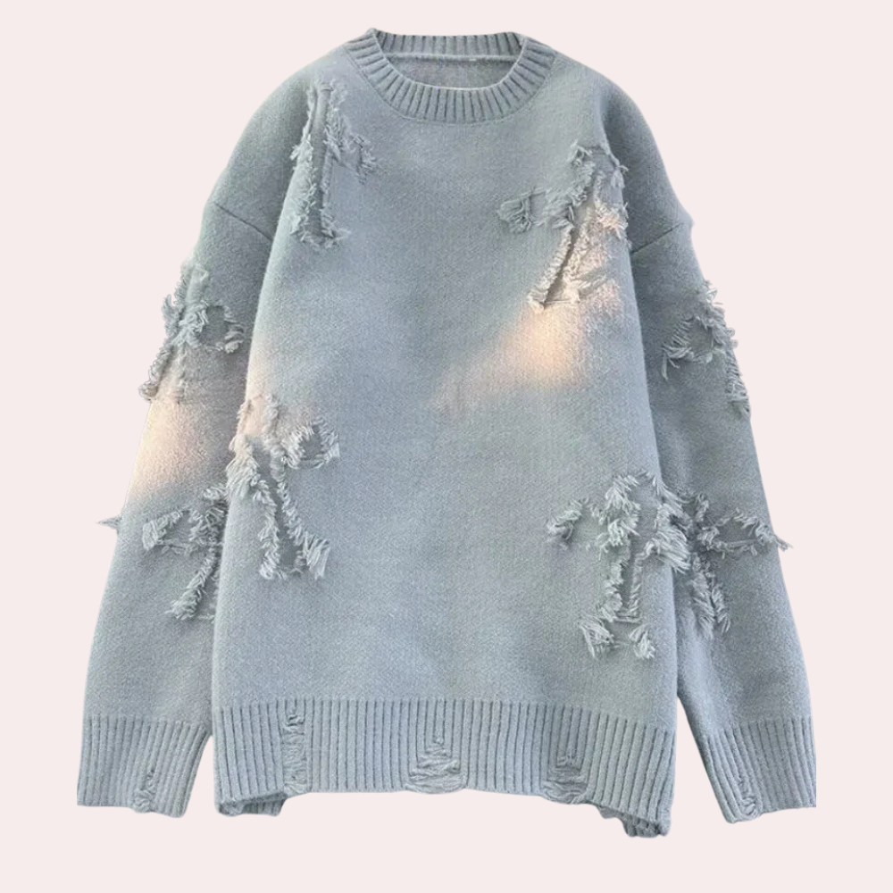 Trendy Grey Sweater with Unique Design for Men - Dario-S-State of Style