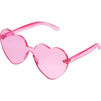 Trendy heart-shaped sunglasses without a frame in a transparent look - HeartBlitz-Pink-State of Style