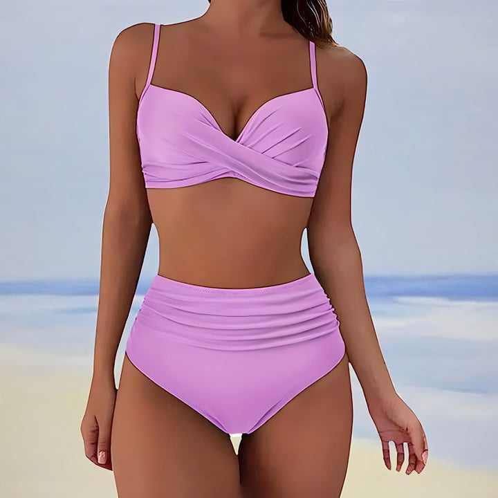 Trendy high-waist bikini with a comfortable fit – Eula-Light violet-S-State of Style