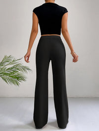 Trendy High Waist Pleated Women's Trousers - Emilia-Grey-S-State of Style
