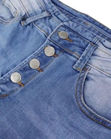 Trendy High-Waisted Denim Trousers - Mila-Blue-S-State of Style