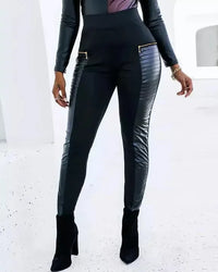 Trendy High-Waisted Leather Trousers for Women - Romy-S-State of Style